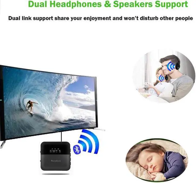 Alt view image 2 of 5 - 3.5mm HD Bluetooth 5.0 Audio transmitter receiver CSR8675 Wireless aptx audio Auto on Adapter for tv car aptX HD LL Low Latency