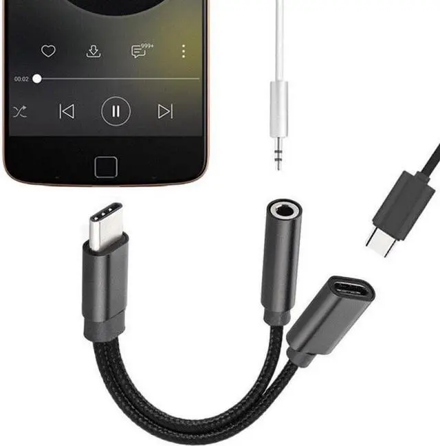 Main image of TypeC To 3.5mm Aux Audio Charging Cable Adapter Y Headphone Splitter For  For   Type-C Convertor Hot
