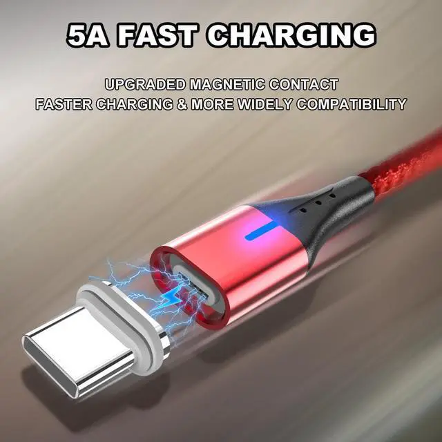 Alt view image 2 of 5 - 5A Fast Charging Magnetic USB Cable Charger 2m Micro USB  Cable for iphone X  S8   mi8 Usb type c