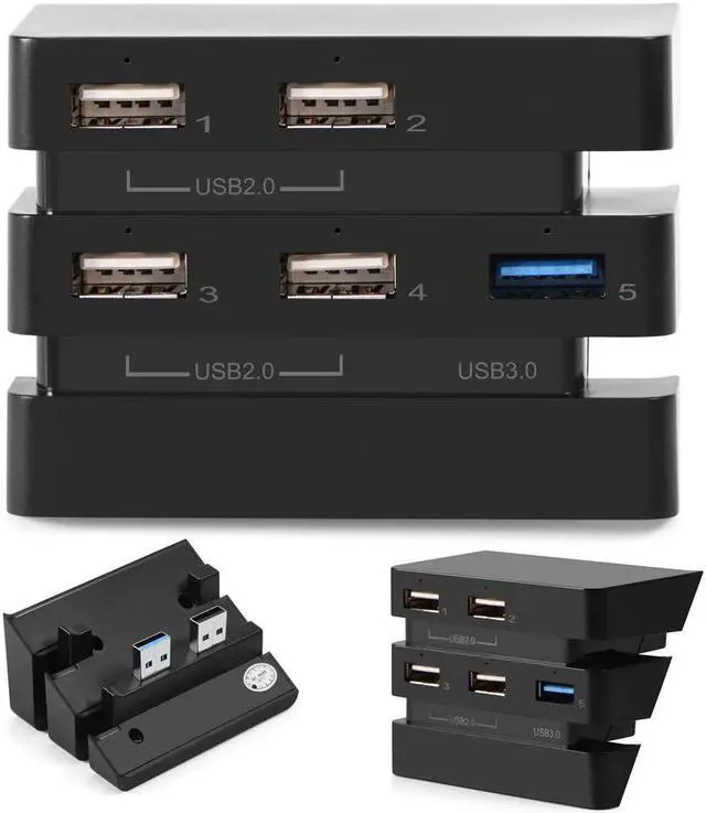 Alt view image 2 of 5 - 5 Port USB Hub 1 USB 3.0 4*USB 2.0 USB Expansion Adapter For PS4 Pro Usb Hub 3.0 Computer Accessories PC Accessories