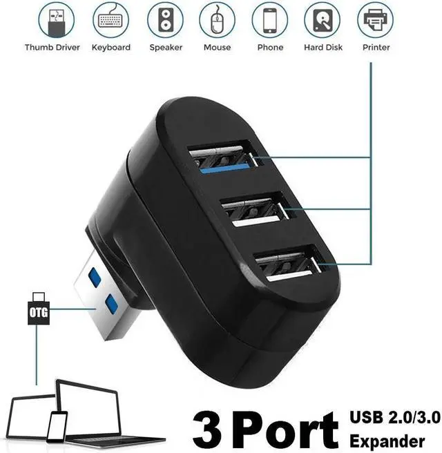 Alt view image 5 of 5 - 1PC High Speed USB 3.0 Hub External 4 Ports Adapter Splitter USB Expander Plug and Play For Laptop PC Computer Accessories