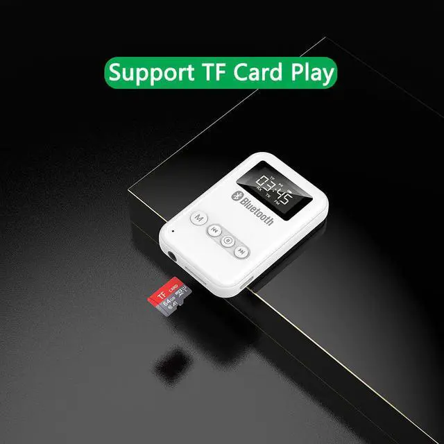 Alt view image 5 of 5 - Wireless 4 In 1 Recevier Transmitter FM Adapter Bluetooth 5.0 Transmission TF Card Play LED Display Stereo For Headphones