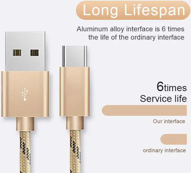 Alt view image 5 of 5 - C USB Cable USB C Charging Wire Tape C Cable Fast Charger Cord QC 3.0 Charge Kable for  S10+    LG