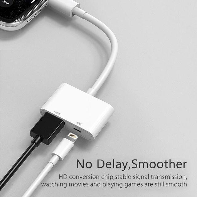 Alt view image 2 of 5 - Adapter for iPhone to TV 1080P HD 4K  Audio Video Converter Lightning Digital AV Adapter Cable for iPhone 11 XS 8 iPad
