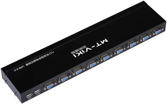 Alt view image 4 of 5 - 8 Port Smart KVM Switch Manual Key Press VGA USB Wired Remote Extension Switcher 1U Console with Original Cable 801UK-L