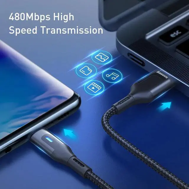 Alt view image 3 of 5 - USB Type C LED Cable USB C Cable for  S20 S10 Quick Charge 3.0 USB C Cable Phone Cord Type C Cable LED Wire Code