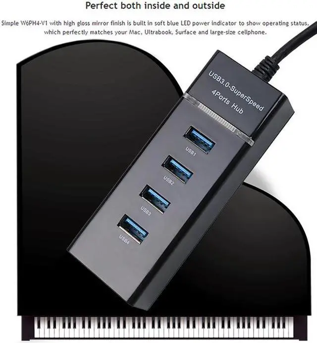 Alt view image 5 of 5 - 30cm 4 Port Micro USB Hub 3.0 USB Splitter High Speed 5Gbps USB 3.0 Hub USB 1.1 /2.0 For Tablet Laptop Computer Notebook