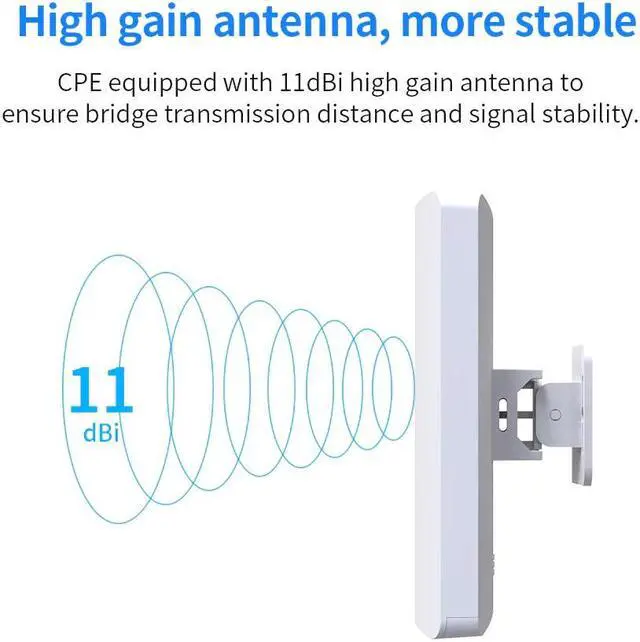Alt view image 4 of 5 - 5.8G 300Mbps Outdoor Wifi CPE Wireless bridge Wifi Repeater Amplifier Point to Point 1-3KM Wifi Transmission  Nanostation router