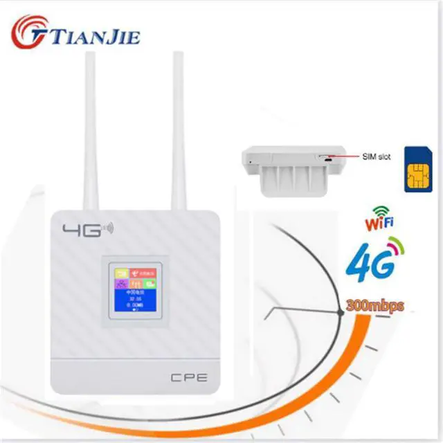 Main image of 3G/4G LTE CPE Wifi SIM Card  Router Unlocked 4G 300Mpbs Mobile Hotspot WAN/LAN Port Dual External Antennas Gateway