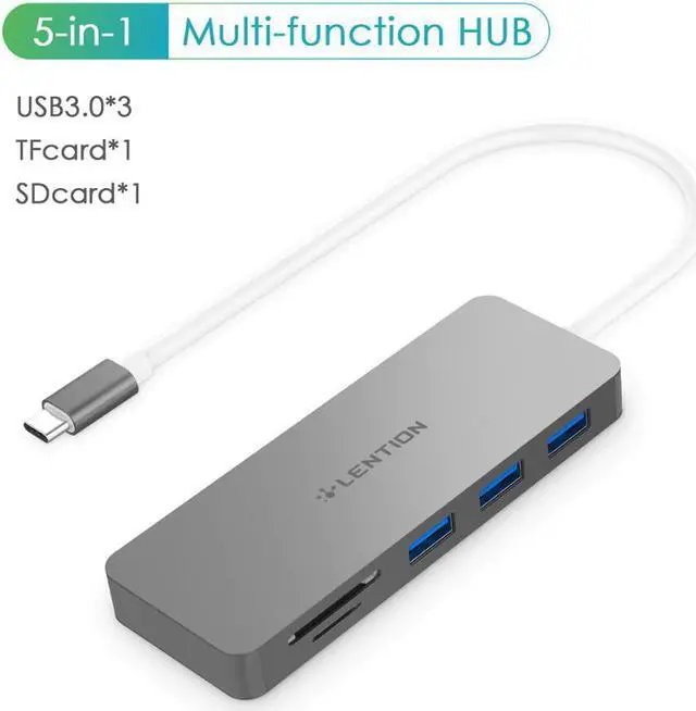 Main image of Hub with USB 3.0 Ports and SD/TF Card Reader Compatible New MacBook Air, 2019-2016 MacBook Pro, Multi-Port Type C Adapter