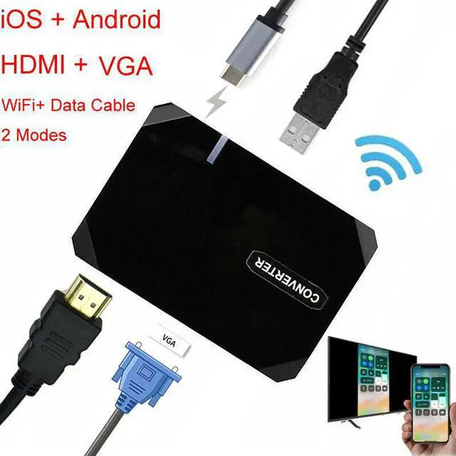 Main image of Wifi Box Cable HDMI VGA Video Adapter for iPhone X  Note10 S10 S9 S8  Mate20 P20 P30 Pro iOS Android to TV