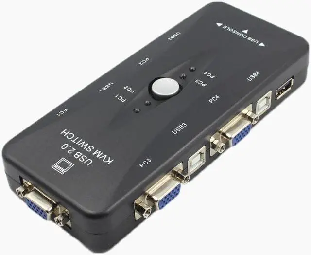 Main image of Brand KVM Switches New 4-Port USB 2.0 KVM Switch Mouse/Keyboard/VGA Video Monitor 200MHz 1920x1440 Support SVGA VGA