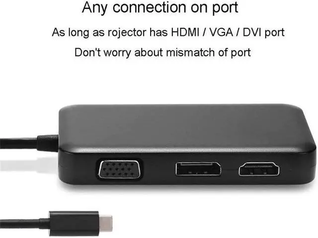 Alt view image 3 of 5 - C HUB USB C to  4K VGA DP DVI Convertor USB C to DisplayPort 4K 60HZ VGA DVI Adapter for Macbook Dell Thunderbolt Dock
