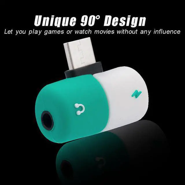 Alt view image 4 of 5 - 2 In1 Type-C To 3.5mm Head Aux Audio USB-C Cable Adapter Charge And Headphone Adapter Splitter For