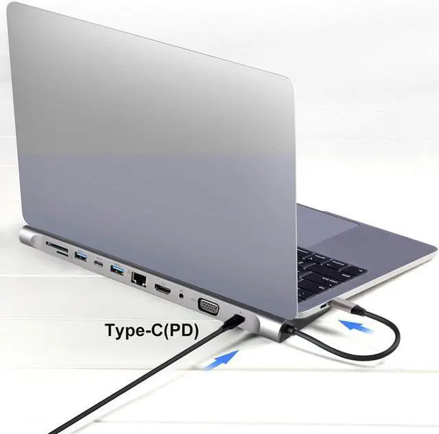 Alt view image 3 of 5 - 11 in1 USB HUB C HUB to Multi USB 3.0 Adapter Dock USB-C Type C 3.1 Splitter 3 Port USB C HUB for MacBook Pro Accessories