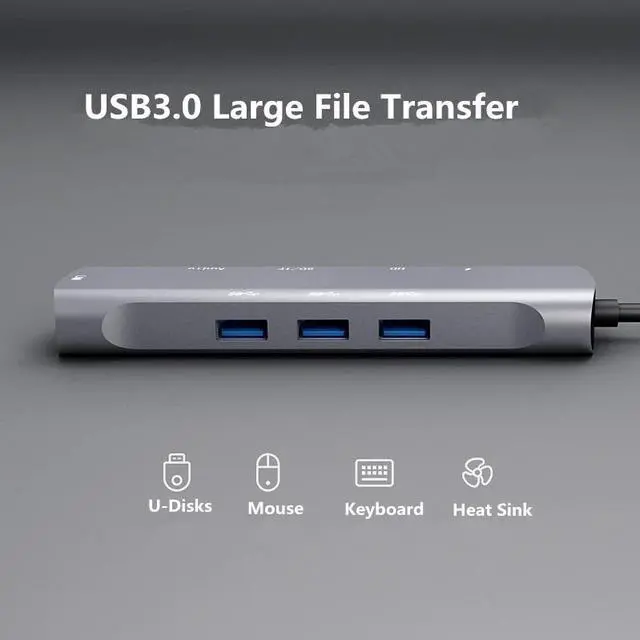 Alt view image 3 of 5 - 10-in-1 USB C HUB  Rj45 Adapter for iPad Pro 2018 Type-C with PD TF SD USB3.0/2.0 for  Macbook Pro  Mate 20 Pro