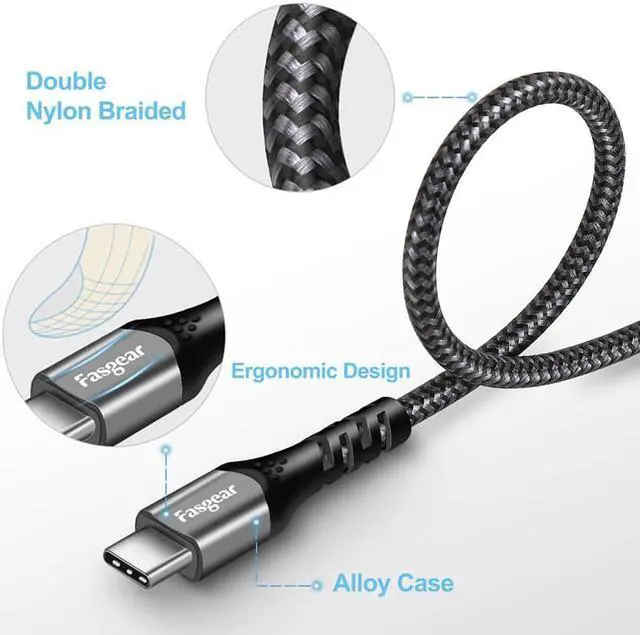 Alt view image 5 of 5 - 100W USB Type C to USB C 3.1Cable for  Type-C PD Fast Quick Charge 3.0 USB-C Cable for MacBook  10Gbps USBC