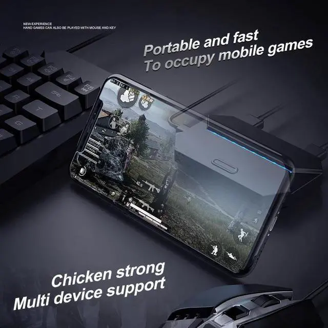 Alt view image 3 of 5 - Gaming Converter Keyboard Mouse Adapter Battle Dock Support USB HUB Splitter Throne for IOS Android Gaming