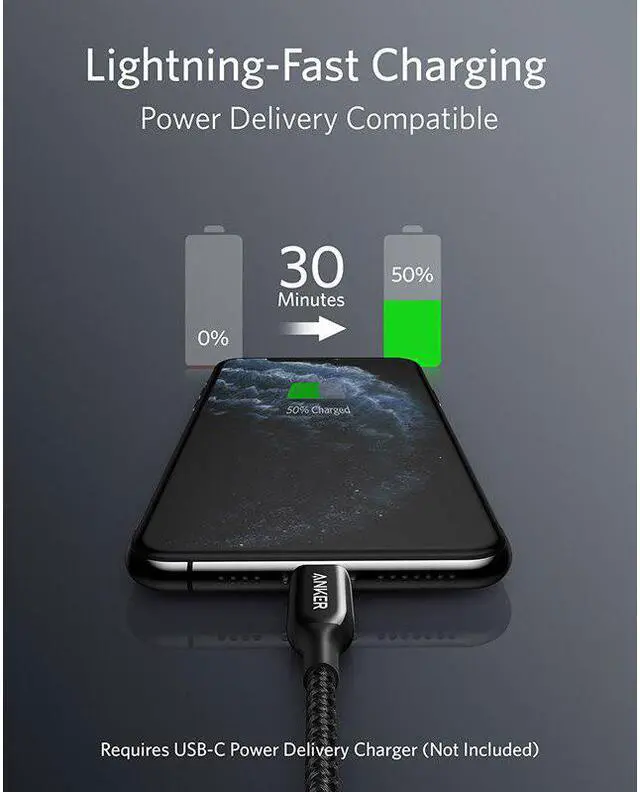 Alt view image 4 of 5 - USB C to Lightning Cable Powerline+ III MFi Certified Lightning Cable for iPhone 11/11 Pro / 11 Pro Max, Power Delivery