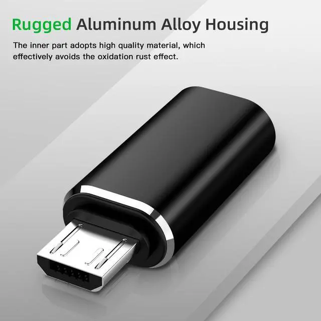 Alt view image 5 of 5 - C Adapter USB C to Micro USB Cable Alloy Micro USB Male to  C Female Adapter Converter Connector for Phone Tablet