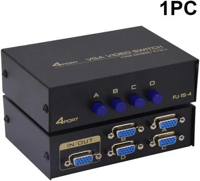 Alt view image 4 of 5 - 4 Ports VGA Displayport TV Projector Accessories Stable For Computer Splitter Box Metal KVM Switch USB 2.0 Hub Sharing HDMI