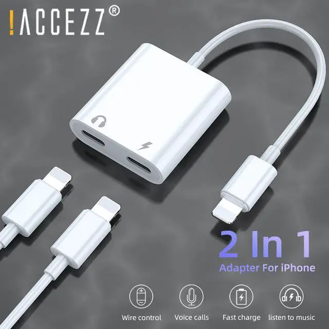 Main image of Dropshipping For iPhone Adapter 2 in 1 For  iPhone 11 XS 7 8 IOS 12 3.5mm Jack Earphone Adapter Aux Cable Splitter