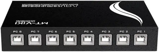 Alt view image 3 of 5 - 8 Port KM Synchnorizer USB 1 Set Mouse Keyboard Controls 8 PC Hosts Hotkey Mouse Crossing KVM Switch without VGA KM108-U