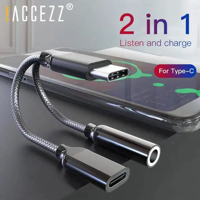 Main image of USB Type C to 3.5mm Jack Earphone Adapter For  S10 Plus  Mi9  Charging Calling Music USBC Audio Cable