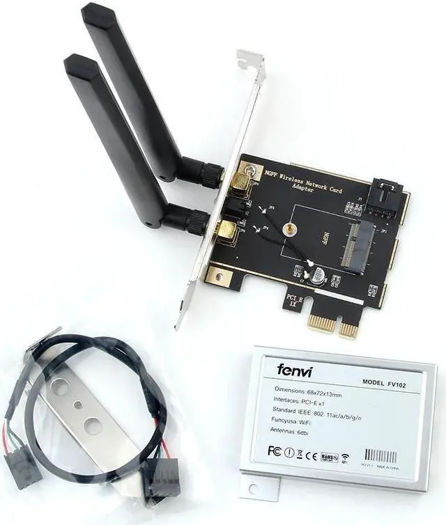 Alt view image 5 of 5 - Desktop Wireless Dual Band 2400Mbps Bluetooth 5.0 NGFF M.2 Wifi 6 AX200 Adapter For AX200NGW Wi-Fi Card 802.11ac/ax Windows 10