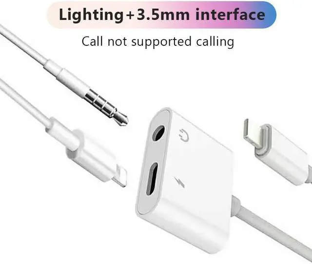 Alt view image 2 of 5 - Dropshipping For iPhone Adapter 2 in 1 For  iPhone 11 XS 7 8 IOS 12 3.5mm Jack Earphone Adapter Aux Cable Splitter