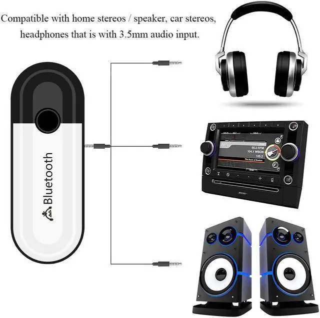 Alt view image 5 of 5 - Bluetooth 5.0 Audio Receiver Car AUX 2 in 1 Audio Wireless Adapter 3.5mm Jack For Headphone Car Speaker Kit USB Dongle