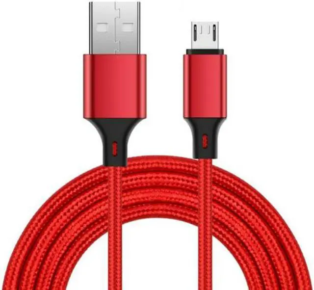 Main image of 2A Fast Charging Cable Micro USB USB C Type C For Sync Transfer 1M 2M 3M Braided Nylon Cord Wire Red 2 Pack 3 Pack