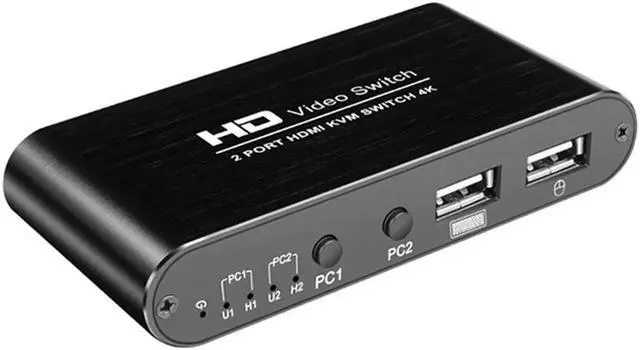 Alt view image 3 of 5 - KVM Switch 2 Port 4K Support Wireless Mouse Keyboard Converter For Dual PC Host JHP-Best