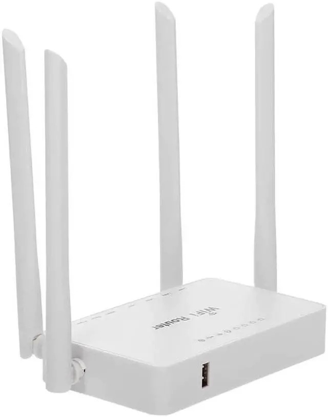 Alt view image 4 of 5 - Wireless Router 2.4G 300Mbps WiFi Router 5 Ports Router with 4 External Antennas