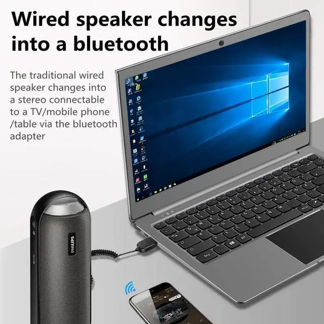 Alt view image 5 of 5 - USB Bluetooth 5.0 Receiver Stereo Wireless Adapter 3.5mm Jack Aux Bluetooth Audio Receiver Music Car Kit Transmitter Mic