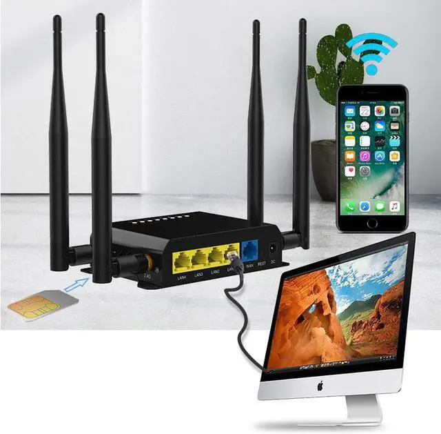 Alt view image 4 of 5 - 3G 4G Router 300Mbps Car/Bus WiFi Hopspot OpenWRT Firmware With sim Card Slot and External antenna