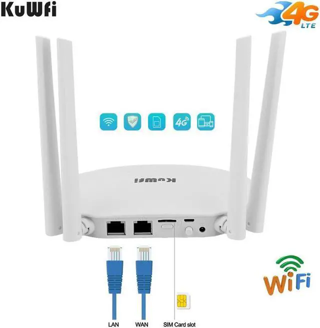 Alt view image 2 of 5 - 4G LTE Router 150Mbps CAT4 Wireless CPE Routers Unlocked Wifi Router 4G LTE FDD/TDD RJ45Ports&Sim Card Slot Up to 32users
