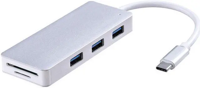 Alt view image 3 of 5 - 5in1 Aluminum Alloy Type C Hub USB 3.0 3 Ports and SD/TF Card Reader Adapter Hub For MacBook For Galaxy Book A30