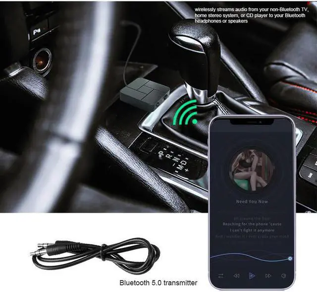 Alt view image 5 of 5 - Bluetooth 5.0 Audio Receiver Transmitter with Mic 3.5mm 3.5 AUX Jack USB Dongle Wireless Adapter For TV PC Car Speaker