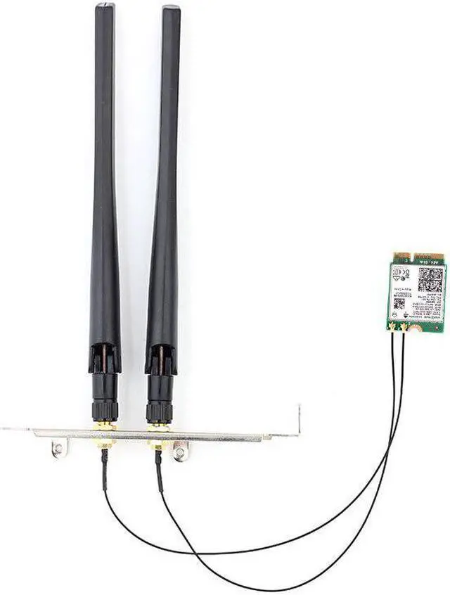 Alt view image 2 of 5 - 2.4Gbps Dual Band 802.11ax/ac Wi-Fi 6 AX201 Bluetooth 5.0 Wireless Desktop Adapter Kit NGFF CNVio2 Wifi Card AX201NGW Antenna