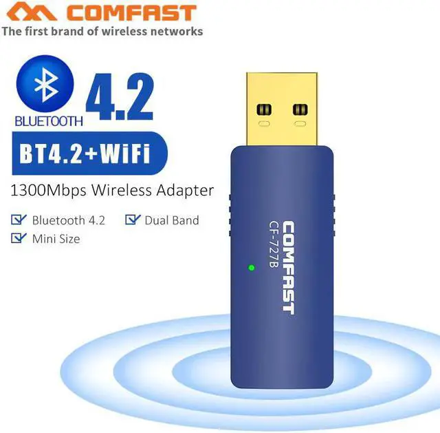 Alt view image 2 of 5 - 650M ~ 1300Mbps Mini USB Wifi Adapter Wifi Network Card Dual Band 2.4G/5.8G Wireless AC wifi Adapter  VS Bluetooth wifi adapter