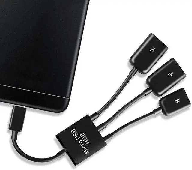 Alt view image 3 of 5 - 3 in 1 Micro USB OTG Cable  Transfer Micro USB Male to Female Adapter Game Mouse Keyboard Adapter Cable For