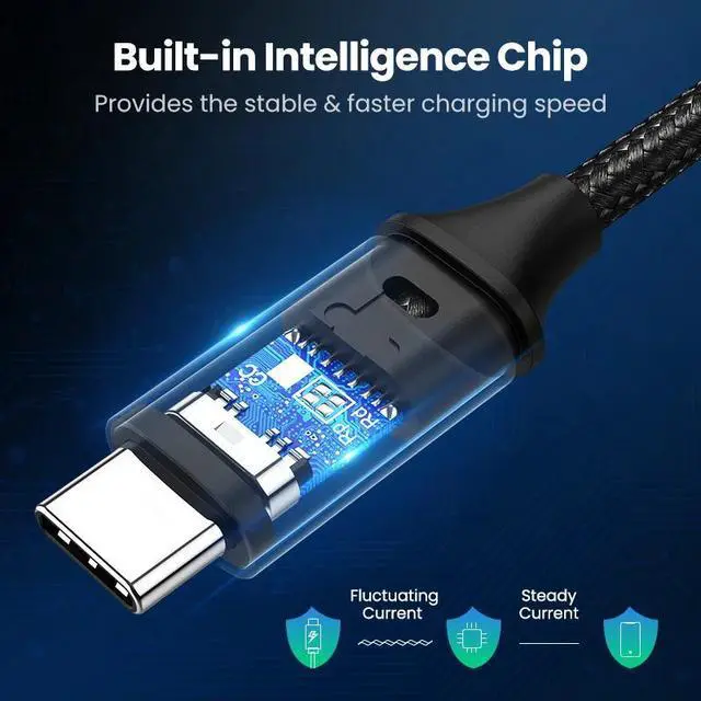 Alt view image 5 of 5 - USB C to USB Type C for  S20 PD 60W Cable for MacBook Pro iPad Pro2020 Quick Charge 4.0 USB-C Fast USB Charge Cord
