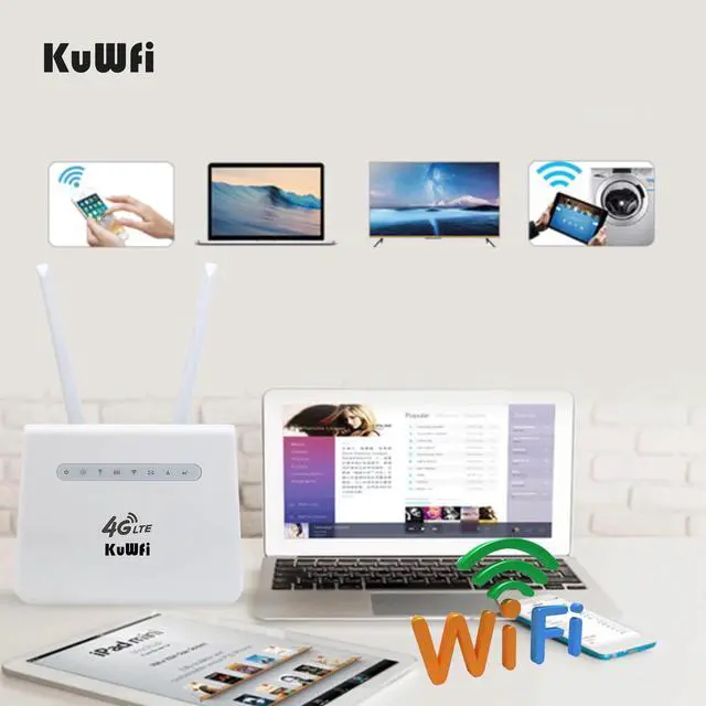 Alt view image 4 of 5 - 4G Wifi Router 150Mbps LTE CPE  CAT4 4G SIM Card Router Mobile Wifi Hotspot Support 4G to LAN Port 32 WiFi Users