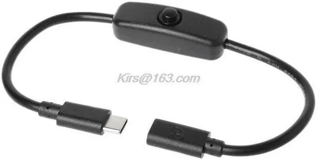 Main image of C Power Supply USB-C Male to Female Extension Cable On Off Switch for Raspberry Pi 4 An-droid Mole Phone 27cm