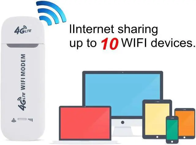 Alt view image 4 of 5 - 4G WiFi Router LTE USB Modem Wireless Broadband Mobile Hotspot LTE 3G/4G Unlocked Dongle with SIM Slot Card Stick