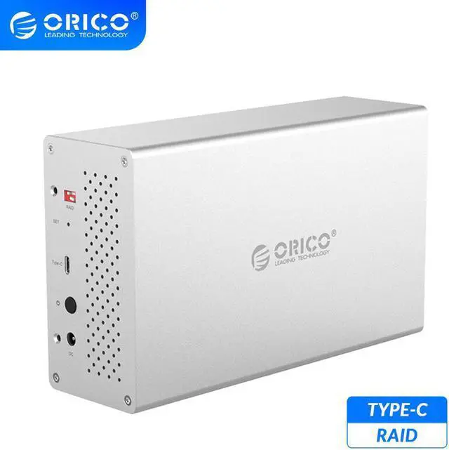 Main image of WS Series 3.5'' 2 Bay Type C With Raid HDD Docking Station Support 20TB Aluminum 5Gbps HDD Enclosure 12V Power HDD Case