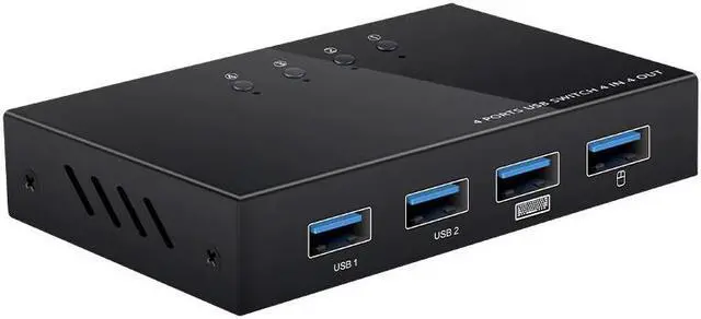 Alt view image 4 of 5 - 4 In 4 Out USB Switch KVM Switch Box 4 USB2.0 Switcher PC Sharing Splitter for Keyboard Mouse Printer Sharing DJA88