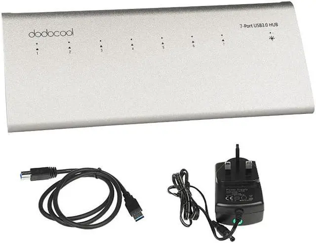 Alt view image 3 of 5 - 7-Port USB 3.0 HUB charger hubs for iMac Macbook Air Pro Superspeed 5Gbps External AC Adapter desktop laptop pc