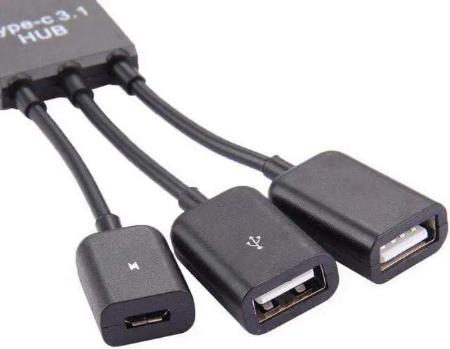 Alt view image 4 of 5 - 3 In1 Type-C Male To Female Micro OTG USB Port Portable Durable Game Mouse Keyboard Adapter Cable For Android Phone Tablet